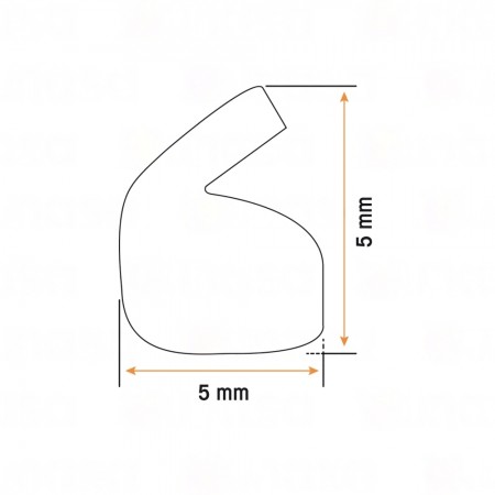 Burlete Campana Envasadora 5x5mm (1 METRO)