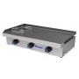 Plancha sobremesa a gas P-850/1-ECO Mundigas de tres fuegos con fuego abierto