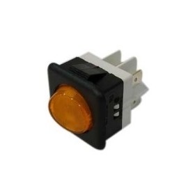 RO-Interruptor Ámbar Tecla Redonda 230V 25x25mm