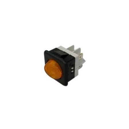 RO-Interruptor Ámbar Tecla Redonda 230V 25x25mm