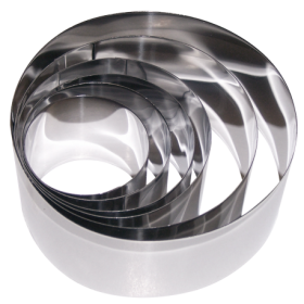 RO-Conjunto de 6 aros de emplatar en acero inox 230x155x50 mm.
