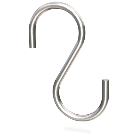 RO-Gancho varilla modelo "S" sin punta 80x30x5 mm. (Gancho jamonero)