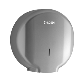 RO-Dispensador Papel Higiénico 400 m. ABS Plata Elegance Ø 56 LOSDI