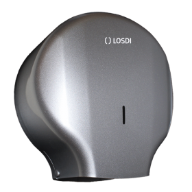 RO-Dispensador Papel Higiénico 300 m. ABS Plata Elegance Ø 45 LOSDI
