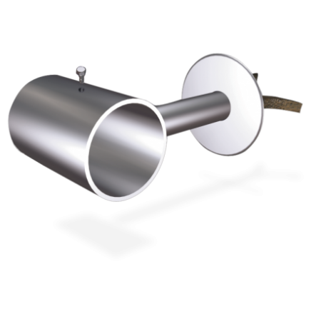RO-Soporte recto en tubo para recibir 130x60x38 mm.