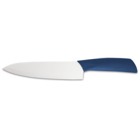 RO-Cocinero cerámica blanca, mango azul 175 mm.