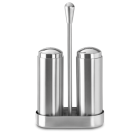 RO-Conjunto pimentero-salero inoxidable 80x32x150 mm.