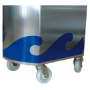 RO-Acoplar 4 ruedas a soporte de mostrador de pescadería