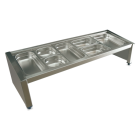 RO-Soporte porta-cubetas Gastronorm sobremesa y mural 1390 mm. Dimensiones: 1390x390x275 mm.
