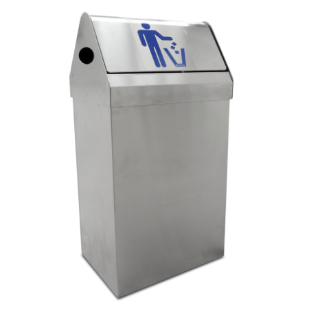 RO-Papelera basculante en acero inox. 350x250x680 mm. Capacidad: 44 lts.