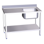 RO-Mesa mural de Chef c/entrep. cubeta dcha. 1200x600x850 mm. Dimensiones cubeta 500x400x250 mm.
