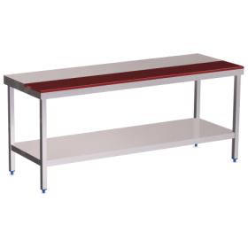 RO-Mesa prepar.central fb.roja c/ent.1000x600x850 mm.