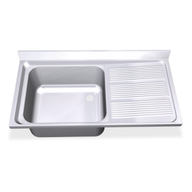 RO-Fregadero 1300x700 1 cubeta y 1 escurridor dcha. dimensiones cubeta 500x500x300 mm.