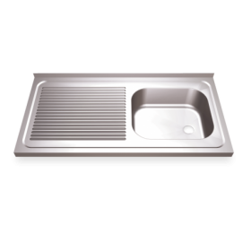 RO-Fregadero 800x500 1 cubeta y 1 escurridor izqda. dimensiones cubeta 340x370x150 mm.