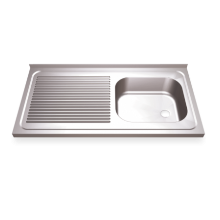 RO-Fregadero 800x500 1 cubeta y 1 escurridor izqda. dimensiones cubeta 340x370x150 mm.