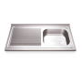 RO-Fregadero 800x500 1 cubeta y 1 escurridor izqda. dimensiones cubeta 340x370x150 mm.