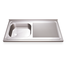 RO-Fregadero 800x500 1 cubeta y 1 escurridor dcha. dimensiones cubeta 340x370x150 mm.