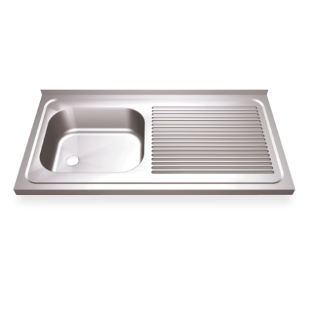 RO-Fregadero 800x500 1 cubeta y 1 escurridor dcha. dimensiones cubeta 340x370x150 mm.