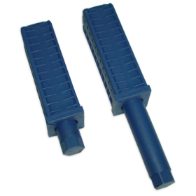 RO-Taco de plástico azul c/regulador altura especial 40x40 mm. Altura mínima: 28 mm. Altura máxima: 107 mm.