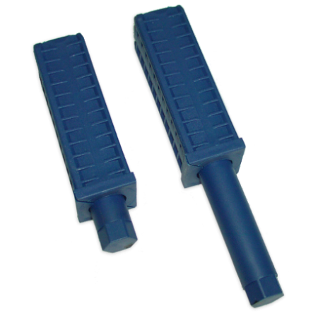 RO-Taco de plástico azul c/regulador altura especial 40x40 mm. Altura mínima: 28 mm. Altura máxima: 107 mm.