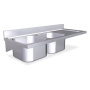 RO-Fregadero colg. c/cartelas 2C,ED 1400x550x215 mm. Dimensiones cubeta 400x400x250 mm.