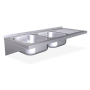 RO-Fregadero colg. c/cartelas 2C,ED 1200x500x200 mm. Dimensiones cubeta 340x370x150 mm.