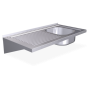 RO-Fregadero colg. c/cartelas 1C,EI 1000x500x200 mm. Dimensiones cubeta 340x370x150 mm.
