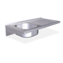 RO-Fregadero colg. c/cartelas 1C,ED 1000x500x200 mm. Dimensiones cubeta 340x370x150 mm.