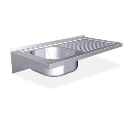RO-Fregadero colg. c/cartelas 1C,ED 800x500x200 mm. Dimensiones cubeta 340x370x150 mm.