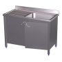 RO-Fregadero c/ptas.abatibles 1C,EI 1000x700x850 mm. Dimensiones cubeta 500x500x300 mm.