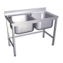 RO-Fregadero con soporte 2C 1000x700x850 mm. Dimensiones cubeta 500x400x250 mm.