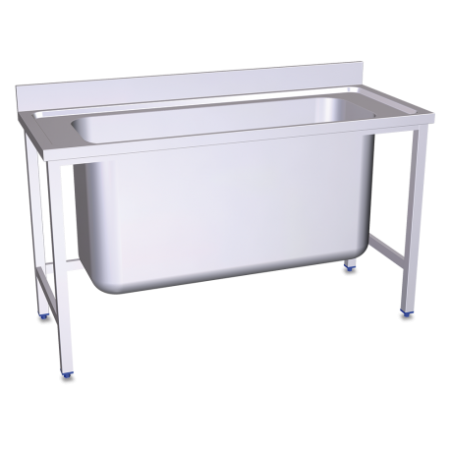 RO-Fregadero con soporte 1C 1000x600x850 mm. Dimensiones cubeta 860x495x380 mm.