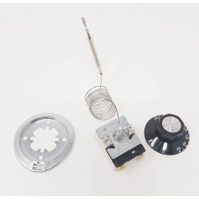 Termostato Freidora 50-200C Capilar Inox 1000mm 20A Kit Con Mando Y Dial