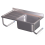 RO-Fregadero colg.c/palomillas 1C,EI 800x500x450 mm. Dimensiones cubeta 340x370x150 mm.