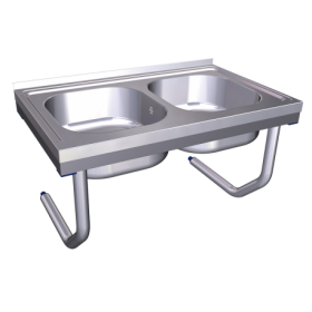 RO-Fregadero colg.c/palomillas 1C,ED 800x500x450 mm. Dimensiones cubeta 340x370x150 mm.