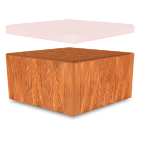 RO-Repuesto de maza madera de abedul 400x400x250 mm.