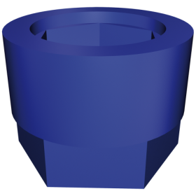 RO-Funda silentblock azul para taco regulable de 40x40 mm.