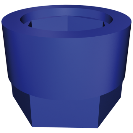 RO-Funda silentblock azul para taco regulable de 40x40 mm.