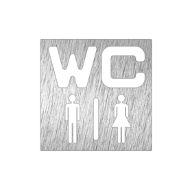 RO-Pictograma inoxidable WC" 120x120x1.5 mm."