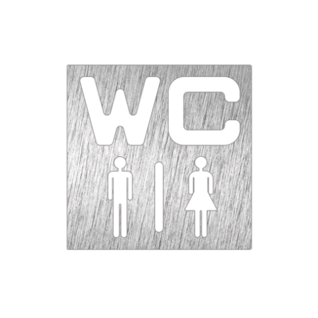 RO-Pictograma inoxidable WC" 120x120x1.5 mm."