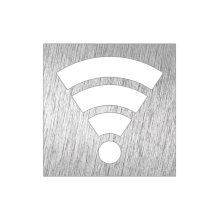 RO-Pictograma inoxidable Zona Wifi" 120x120x1.5 mm."