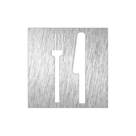 RO-Pictograma inoxidable Restaurante" 120x120x1.5 mm"