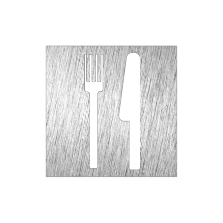 RO-Pictograma inoxidable Restaurante" 120x120x1.5 mm"