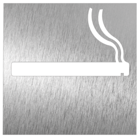 RO-Pictograma inoxidable Permitido Fumar" 120x120x1.5 mm."