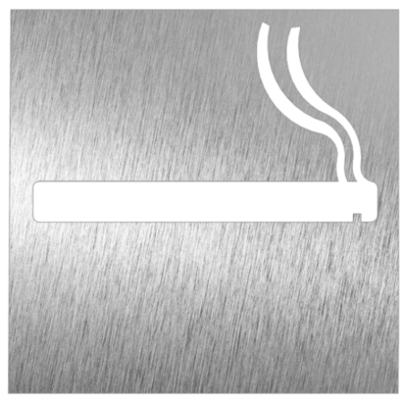 RO-Pictograma inoxidable Permitido Fumar" 120x120x1.5 mm."
