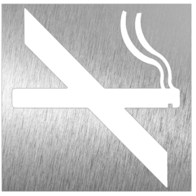 RO-Pictograma inoxidable Prohibido Fumar" 120x120x1.5 mm."