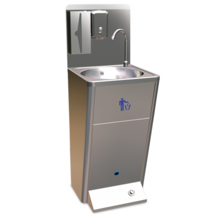 RO-Lavamanos integral registrable un pulsador dimensiones 450x450x1250 mm