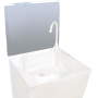 RO-Peto postizo perforado para acoplar a lavamanos de 450 mm. Dimensiones: 453x400 mm.
