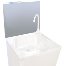 RO-Peto postizo liso para acoplar a lavamanos de 450 mm. Dimensiones: 453x400 mm.