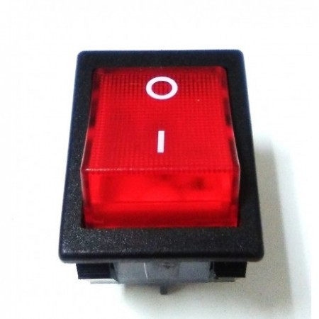 RO-Pulsador Rojo 30x22mm 230V Bipolar